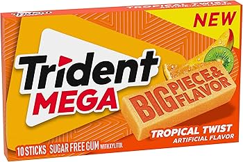 Amazon.com : Trident Mega Tropical Twist Sugar-Free Chewing Gum