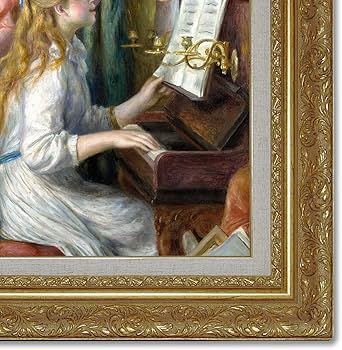 Amazon.co.jp: AC HAN016 ルノワール ピアノを弾く少女たち F6 額入り