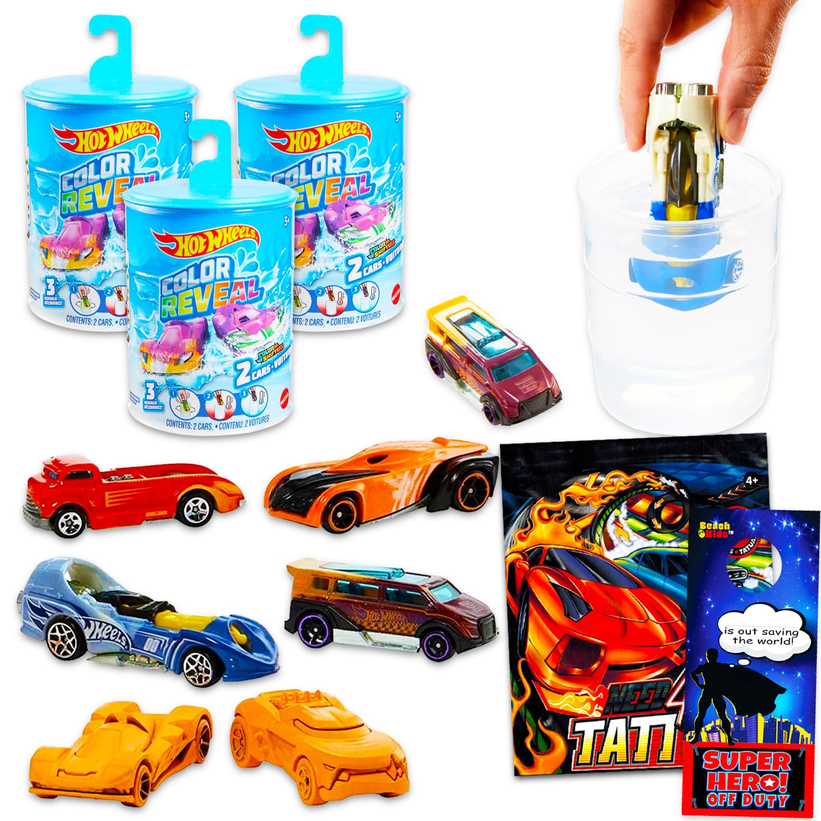 Amazon.co.jp: Hot Wheels Color Reveal Toy Car Playset - ホット