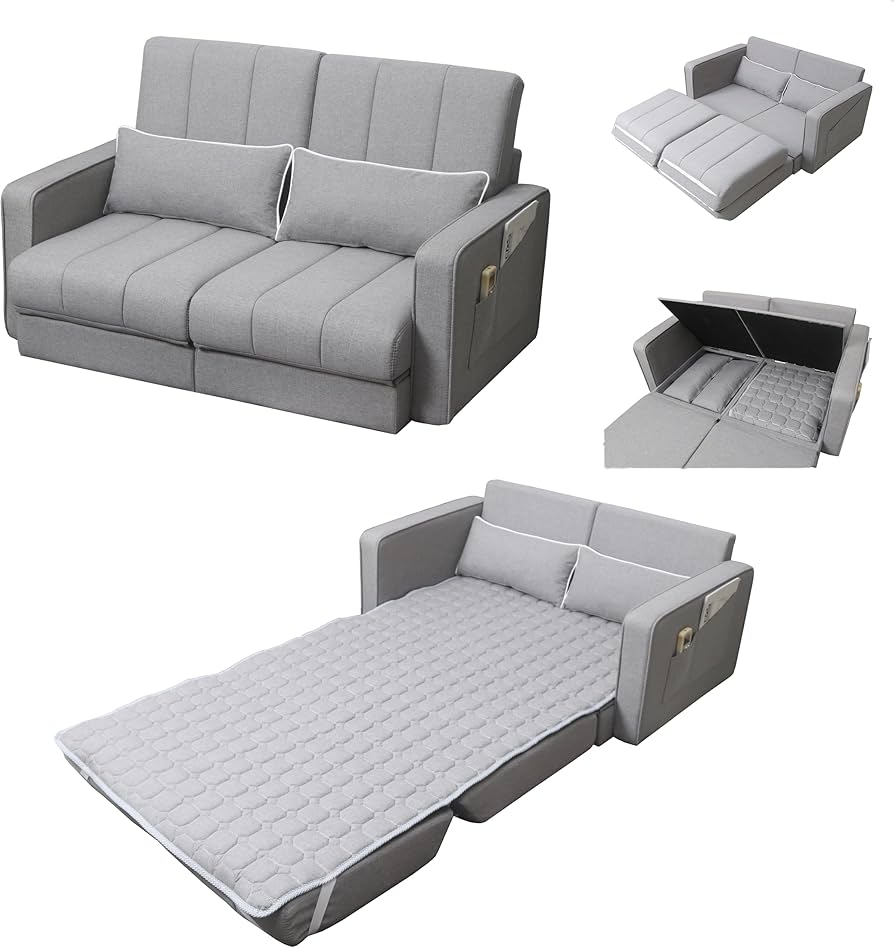 Amazon｜ソファーベッド2人掛け, ソファベッド2人用ベルト収納