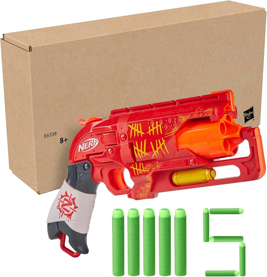 Amazon.com: NERF Zombie Strike Hammershot Blaster, Red (Amazon