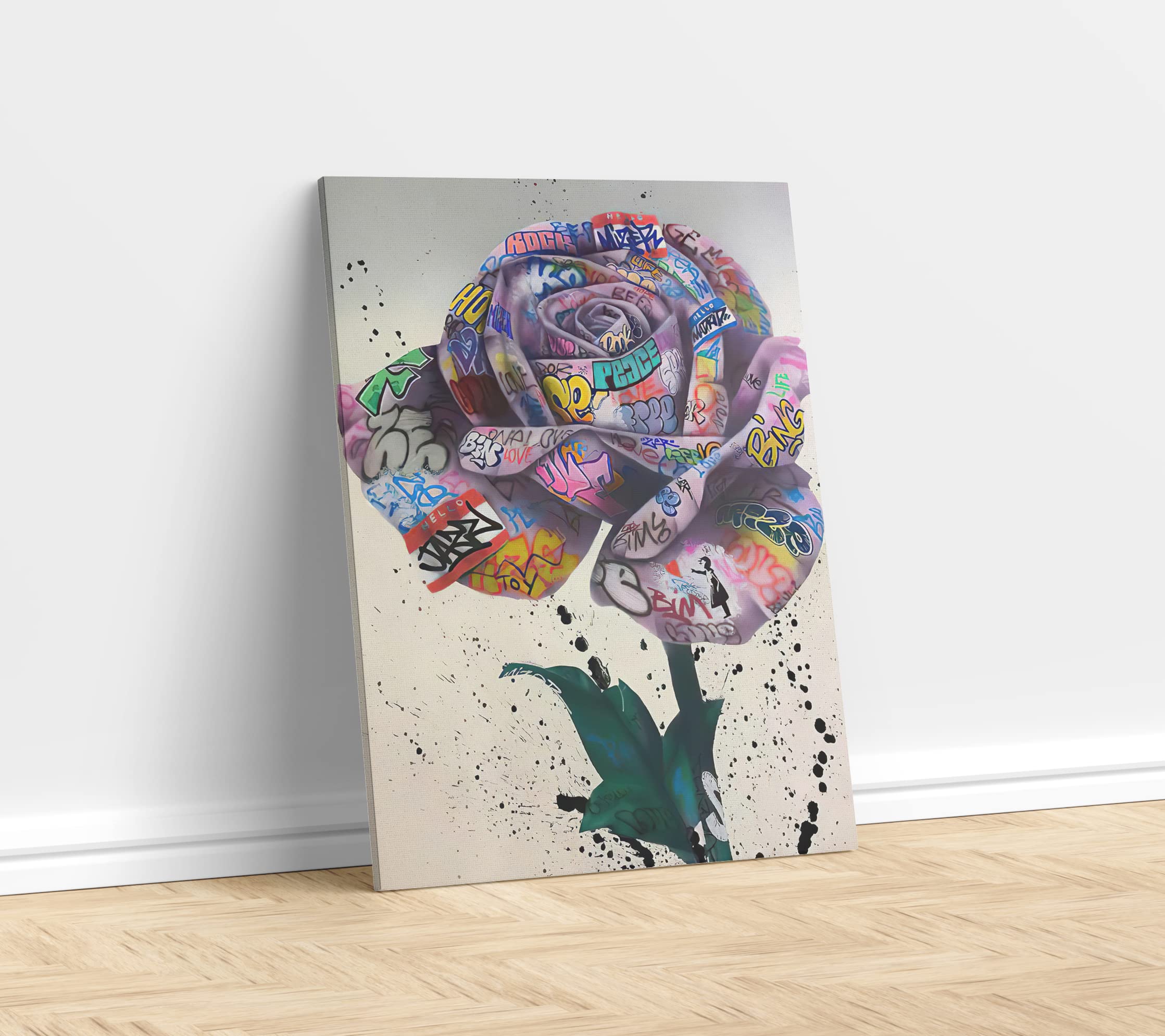 Amazon.co.jp: グラフィティ ローズ ウォールアート 花 グラフィティ