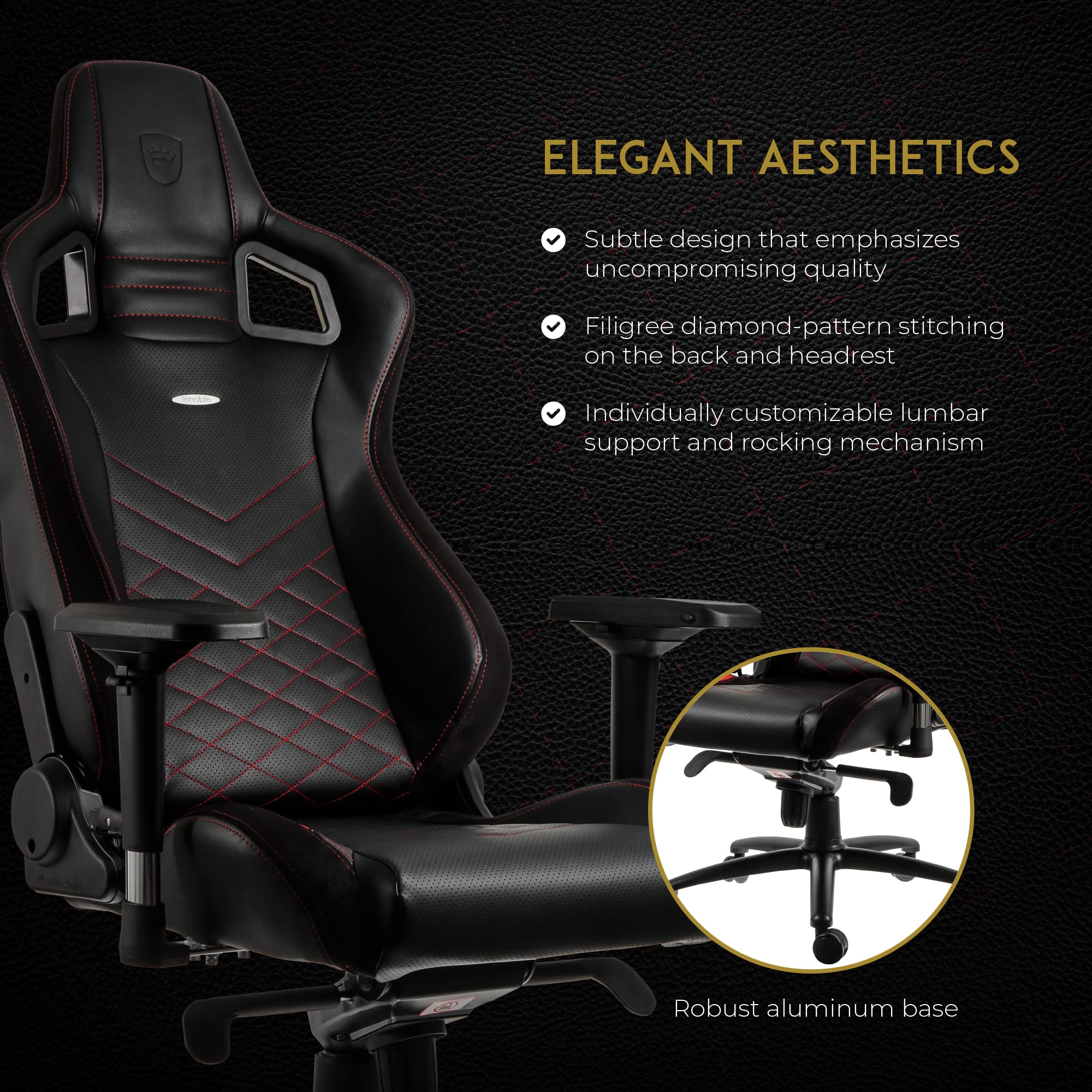 Amazon.co.jp: noblechairs Epic – ブラック/レッド – ゲームチェア