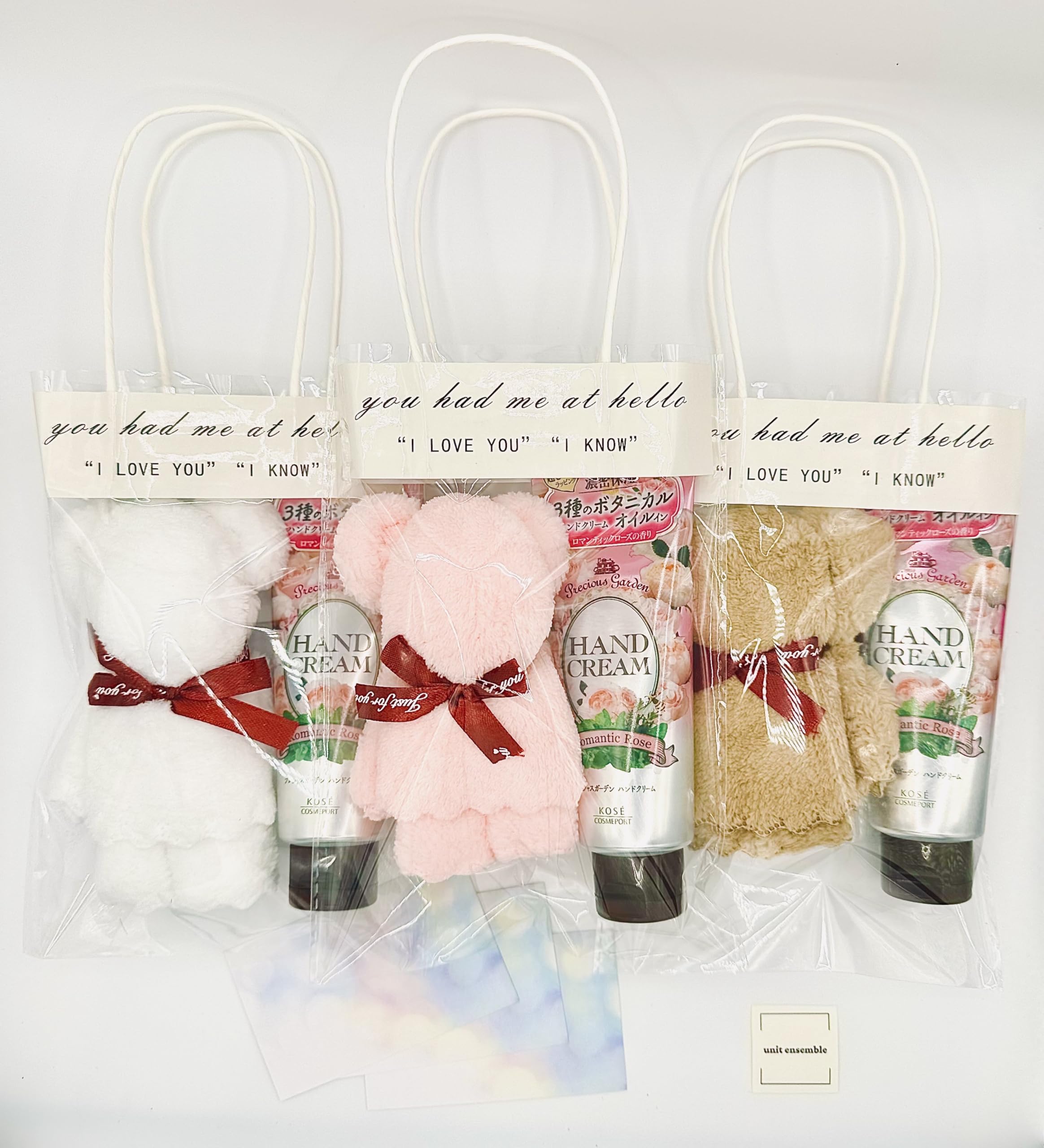 Amazon.co.jp: プチギフト くまさんタオルハンカチ×ハンドクリーム各3