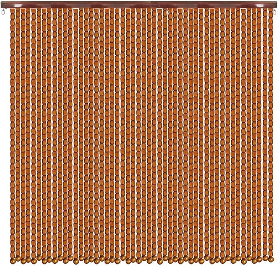 Amazon｜天然玉のれん 木製 レトロ 天然竹ビーズカーテン 手作り