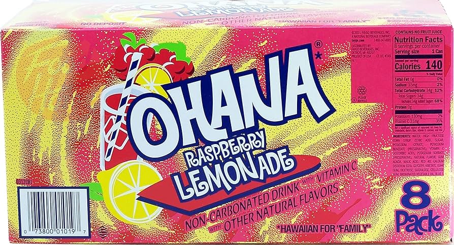 Amazon.com : Ohana! raspberry lemonade, non-carbonated, caffeine