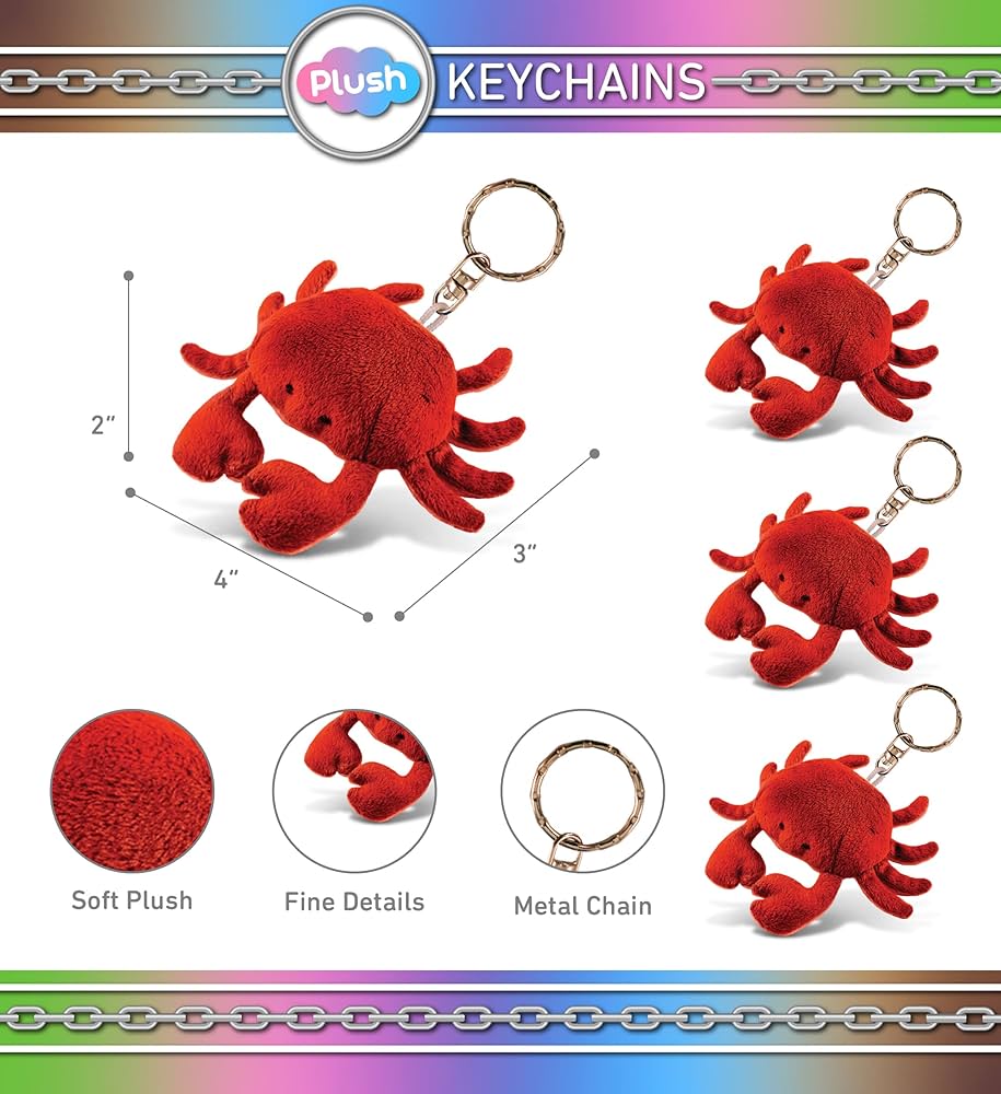 Amazon.co.jp: Puzzled 赤いカニのぬいぐるみ キーホルダー 動物の