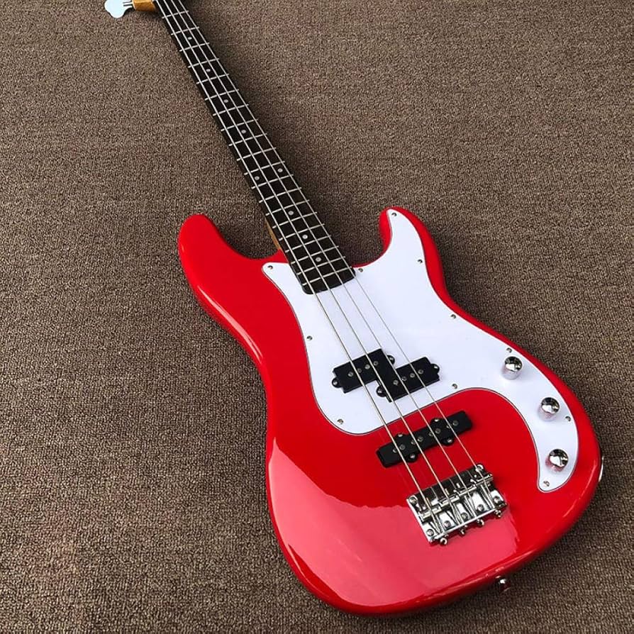 Amazon.co.jp: AOMAJK エレキギター4弦電気バスギター赤ペイントベース
