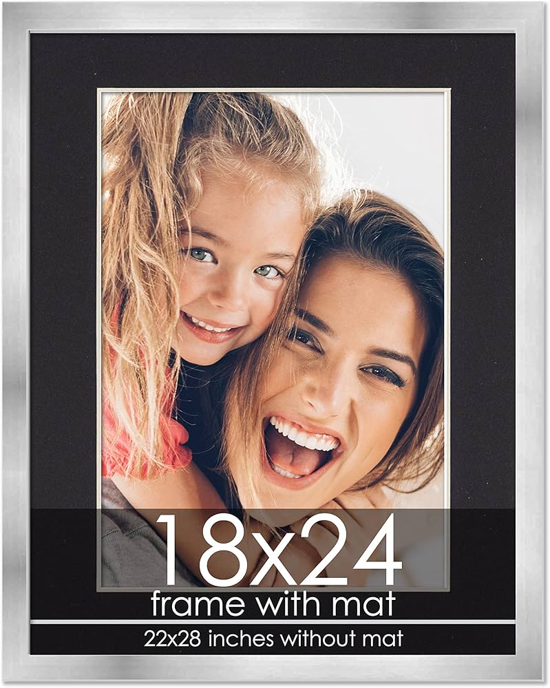 Amazon.co.jp: マット付きフレーム18 x 24インチ - シルバー 22 x 28