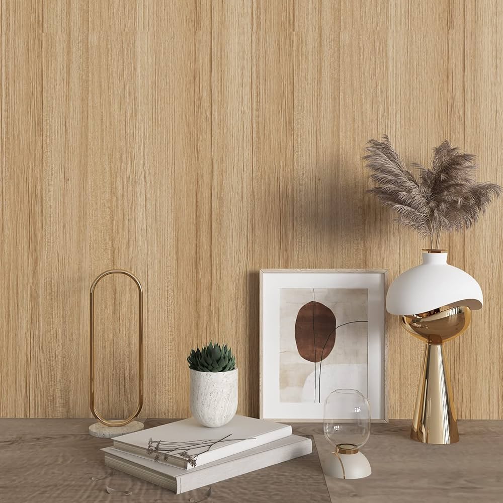 Amazon | カッティングシート 壁紙シール 木目 ライトブラウン