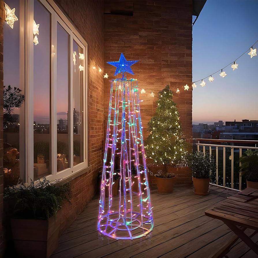 Amazon.co.jp: LEDコーンクリスマスツリー、屋外クリスマスツリー