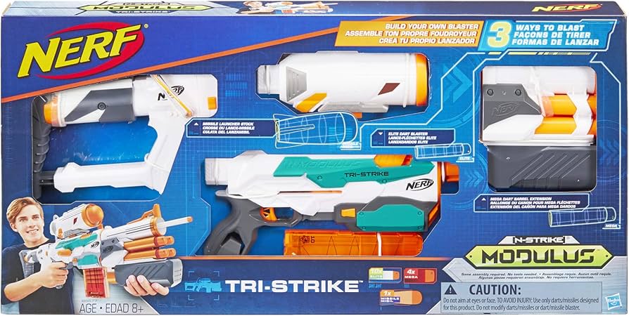 Amazon.com: Nerf Modulus Tri-Strike Blaster, Mega Barrel, Rocket