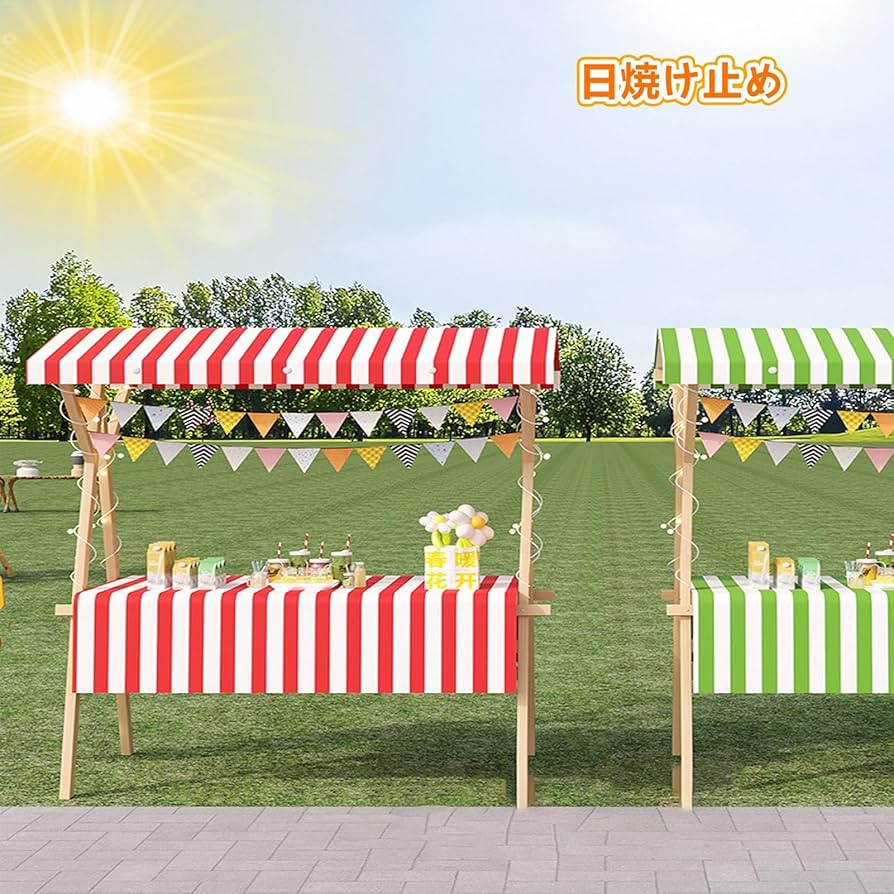 Amazon.co.jp: 屋台ブース 木製屋台 仮設屋台セット 120x60x200cm