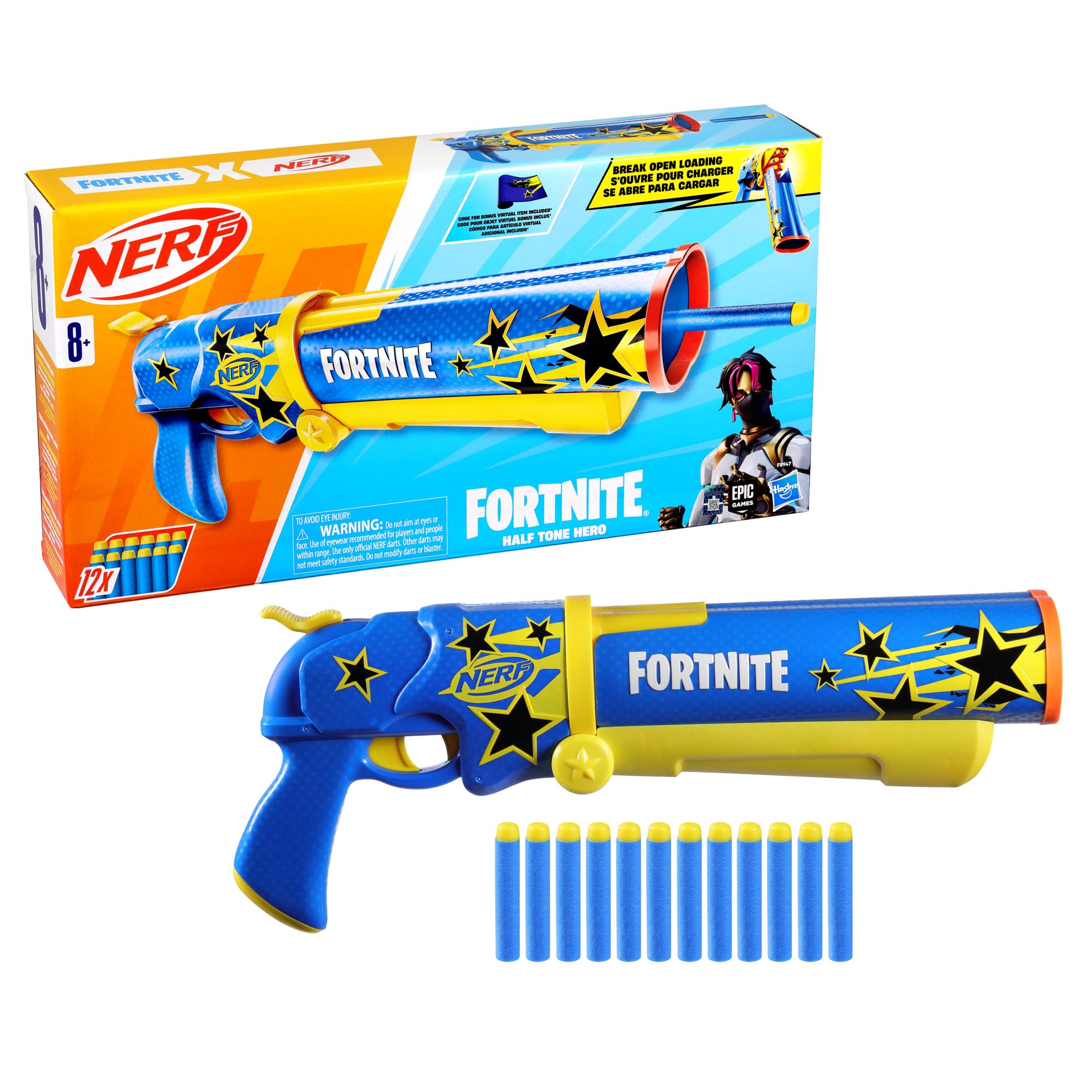 Amazon.com: Nerf Fortnite Half Tone Hero Dart Blaster : Toys & Games