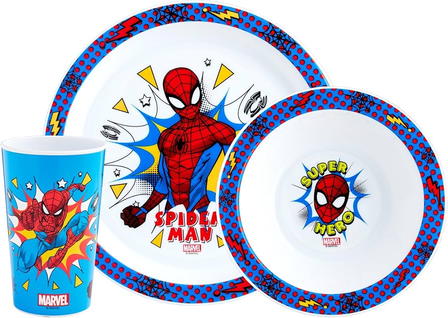 Amazon｜マーベル スパイダーマン 子供用食器セット – 再利用可能なPP