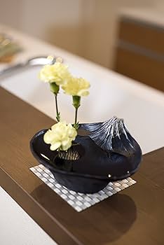 Amazon.com: Nagae Flower Vase Basin, Shizukage Sakasa Fuji, Blue