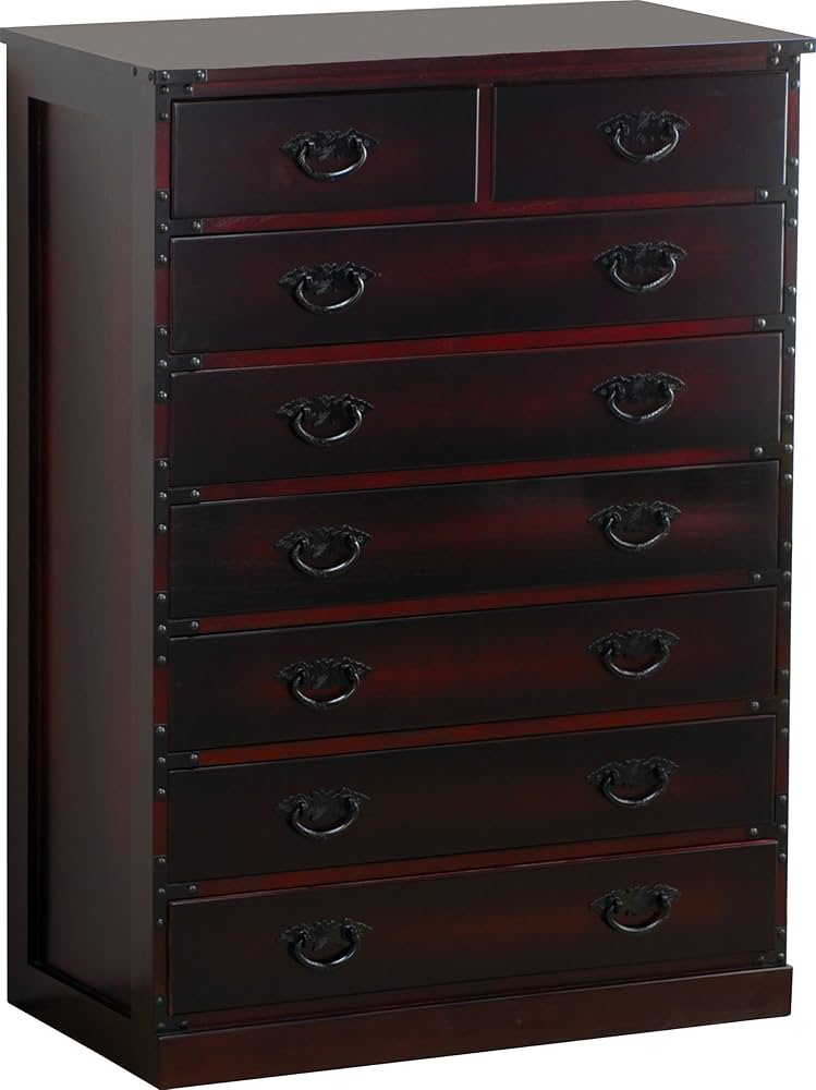 Amazon｜民芸調7段チェスト 和箪笥 桐 たんす｜チェスト・タンス