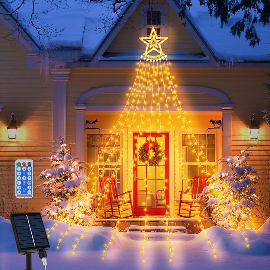 Amazon.co.jp: cshare ソーラー イルミネーションライト 350球 9本*3.5