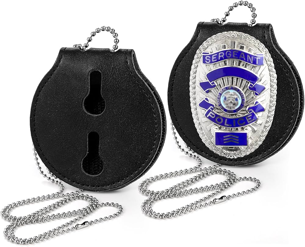 Amazon | Mezchi 警察バッジホルダー 2個パック レザーユニバーサル