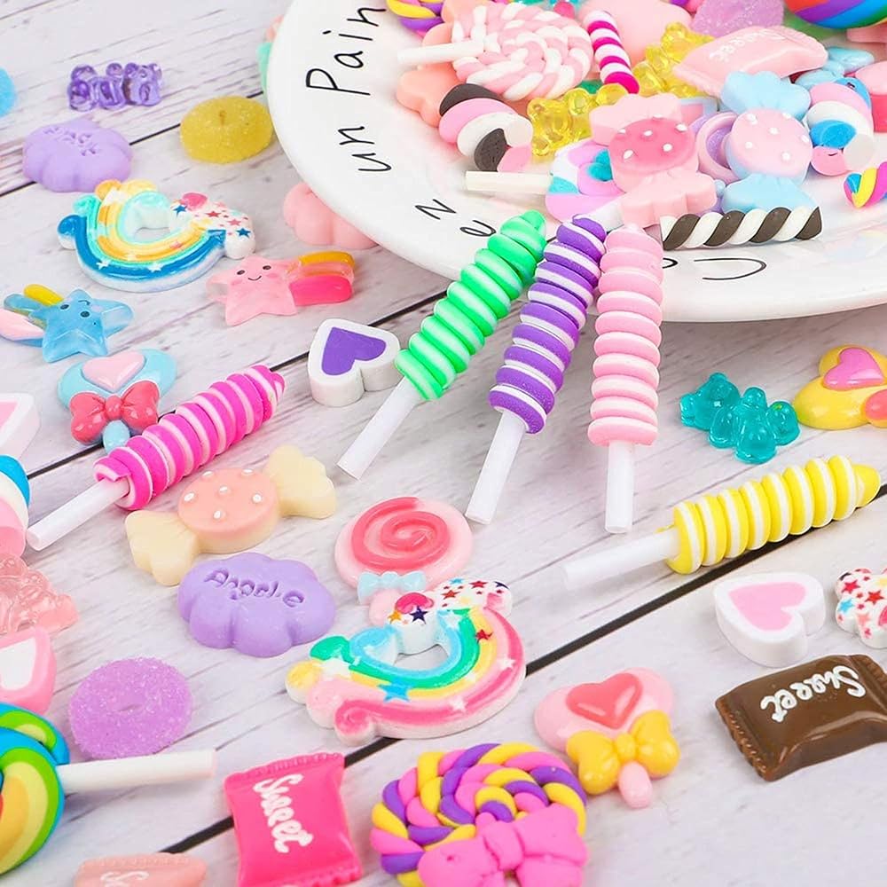 Amazon.com: GOGOONLY 100pcs Charms Kawaii Cute Set Resin Candy