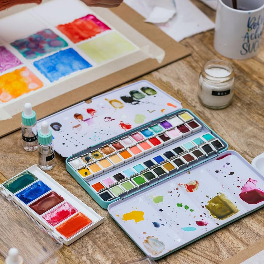 Amazon | PATIKIL 1ml 水彩パン 100個入り 空のハーフパン