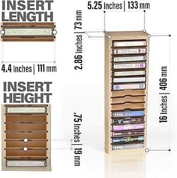 Amazon | TunePhonik 木製 16スロット カセットテープ 収納ケース