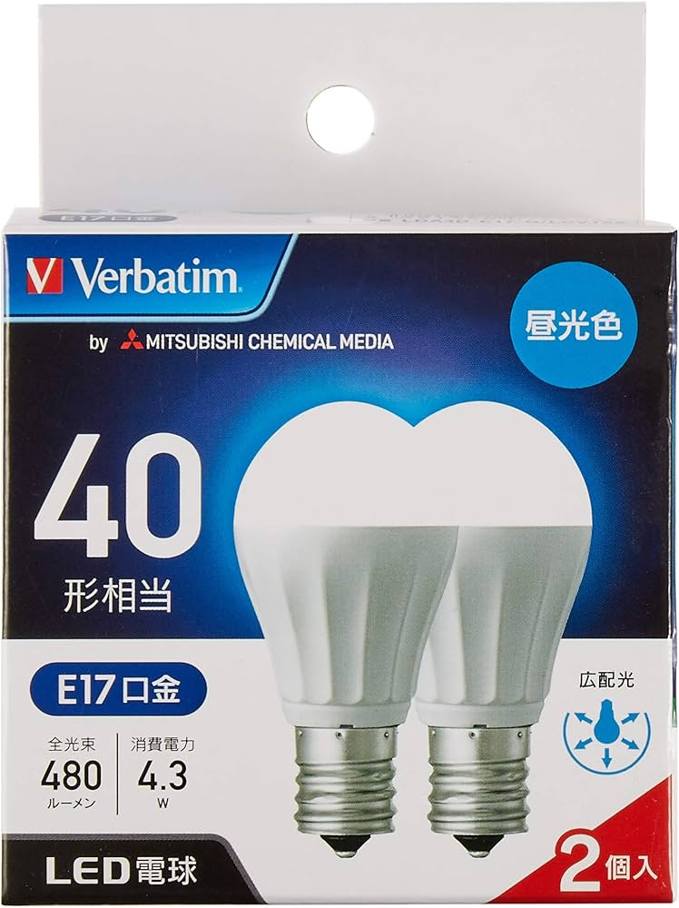 Amazon | Verbatim バーベイタム LED電球2個セット E17 40W形相当