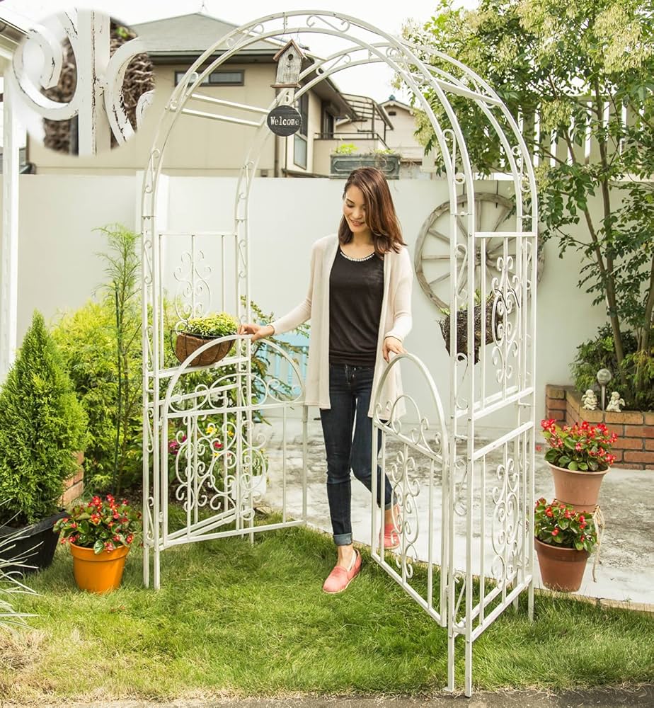 Amazon | ガーデンガーデン ゴージャスアイアンアーチ&ゲート 高さ