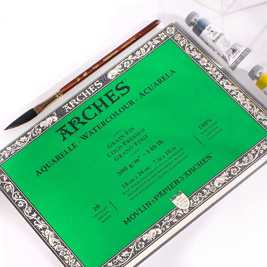 Amazon.co.jp: Arches アルシュ 水彩紙 ブロック 300g細目18X26 20枚