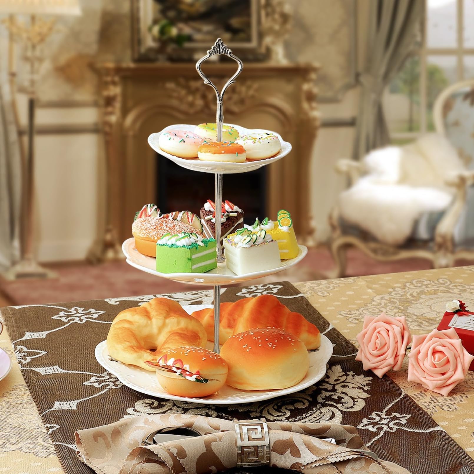 Amazon｜アフタヌーンティー ケーキスタンド 3段 デザートプレート
