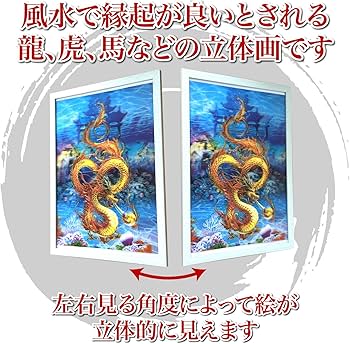 Amazon.co.jp: Rurumi 開運 風水 3D 立体画 額付き 立体 風水画