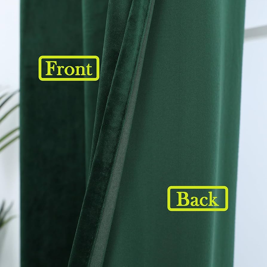 Amazon｜Timeper ダークグリーンベルベットカーテン 108インチ