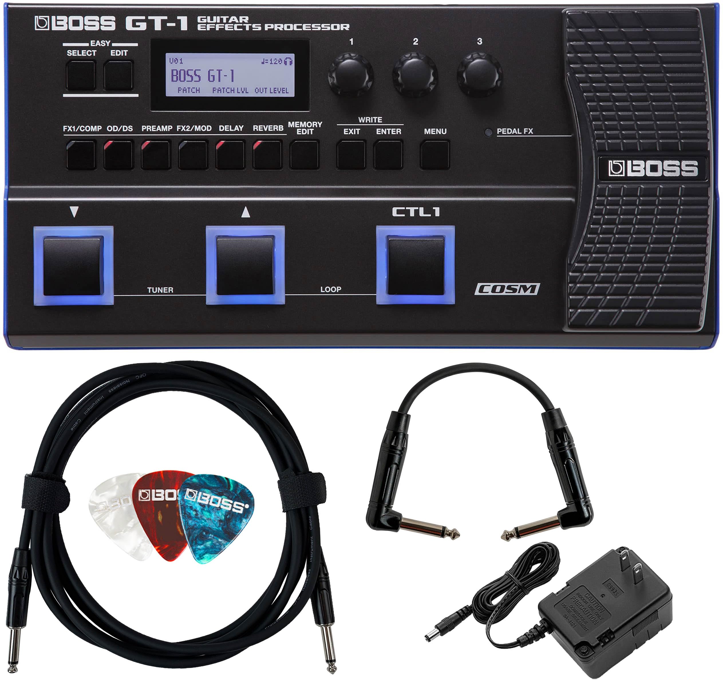Amazon.com: BOSS GT-1 Guitar Effects Processor Bundle with Gearlux