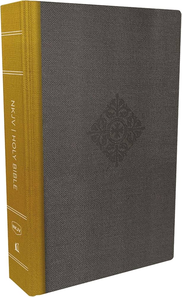NKJV, Deluxe Reader's Bible, Cloth over Board, Yellow/Gray