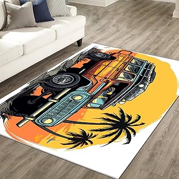 Amazon | カーペット オフロード車のイラスト ラグ カーペット 1畳 図