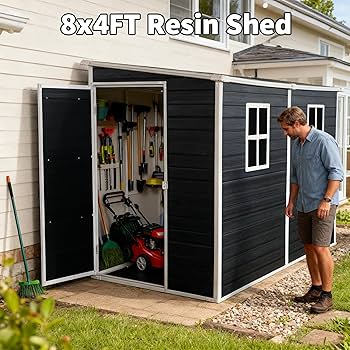 Amazon.com : Zolyndo 8x4ft Lean to Shed, Resin Outdoor Storage