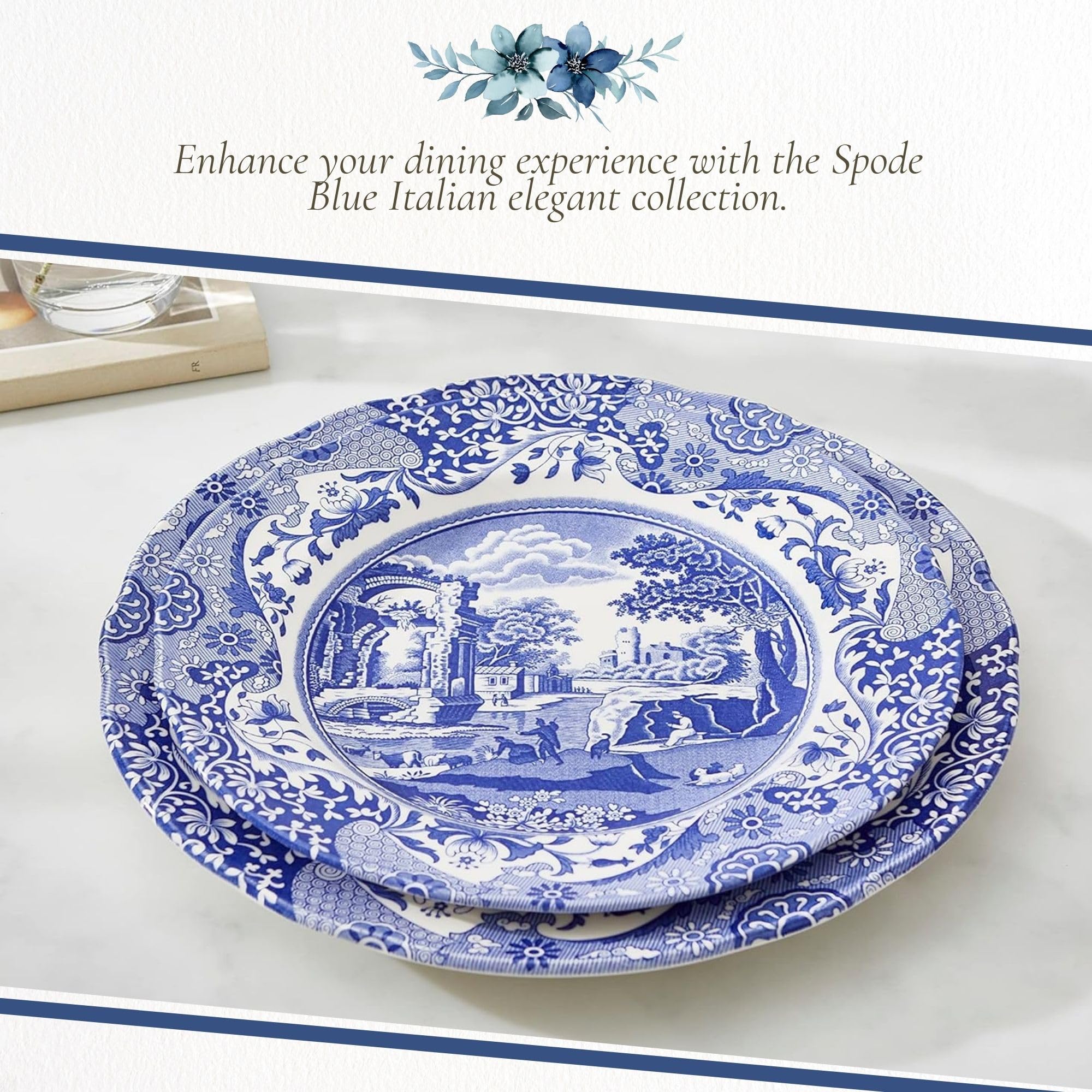 Amazon.com | Spode Blue Italian Luncheon Plate, Set of 4: Dinner