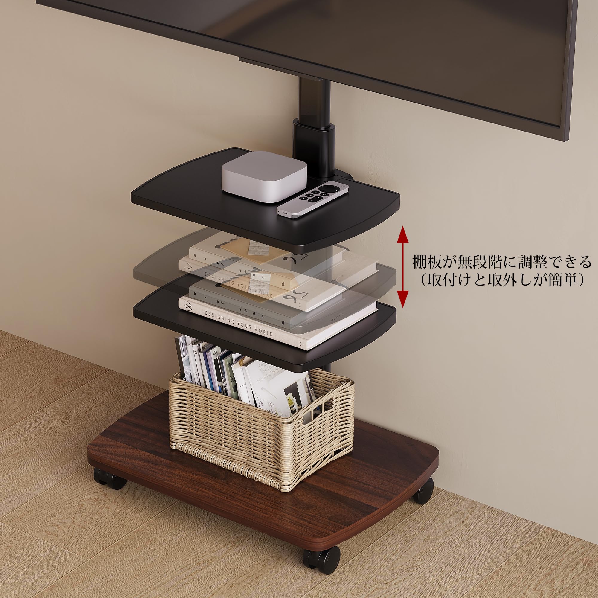 Amazon.co.jp: AOKCOS テレビスタンド 壁寄せテレビスタンド 移動式