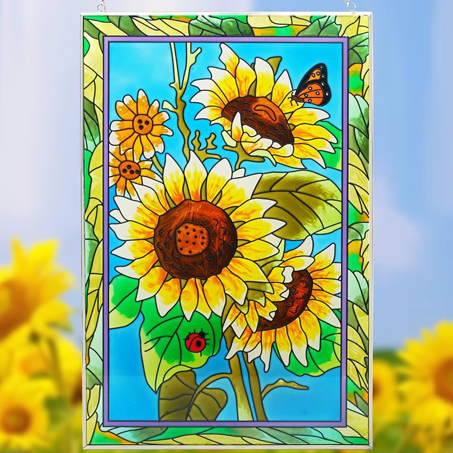 Amazon.co.jp: XLAN ひまわり サンキャッチャー ひまわり ステンド