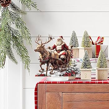 Amazon.co.jp: クリスマス トナカイ そり サンタ 置物 2D アクリル