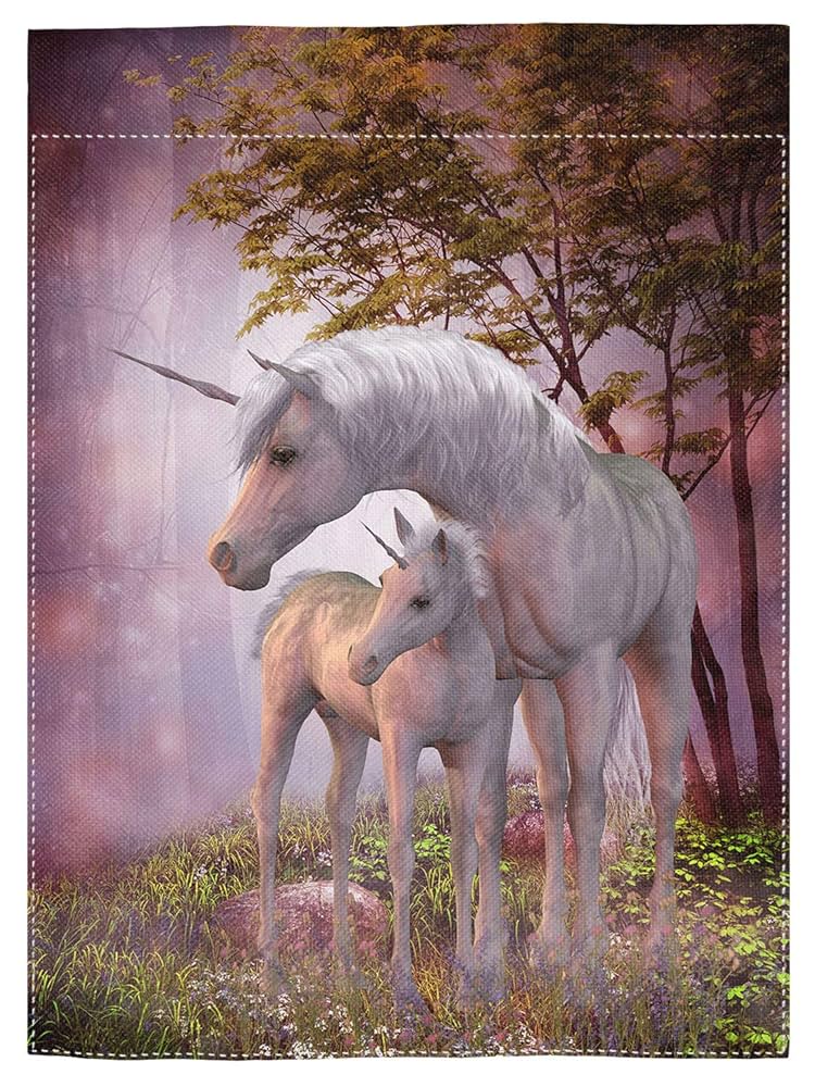 Amazon.co.jp: Pingpi ユニコーン 馬と子馬 ガーデンフラッグ 両面