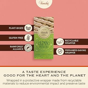 Amazon.com : Venchi - Pistachio Cremino Chocolate Bar with