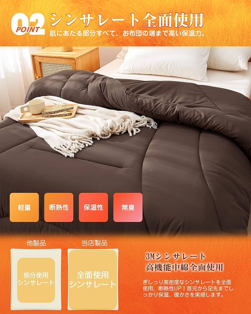 Amazon｜VK Living 掛け布団 シンサレート シングル 冬 羽毛より暖かい