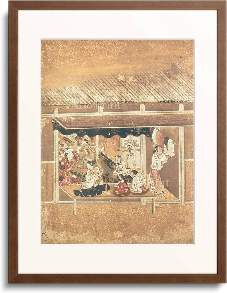 Amazon｜狩野吉信 Kano Yoshinobu 「職人尽図屏風」 額装アート作品