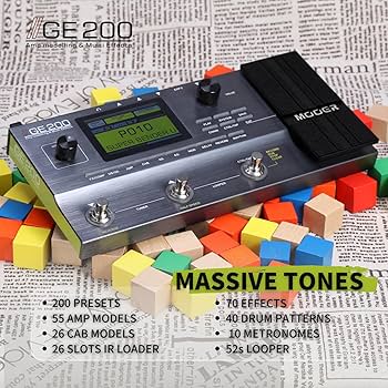 Amazon.com: MOOER GE200 Guitar Amp Modelling Multi Effects Pedal
