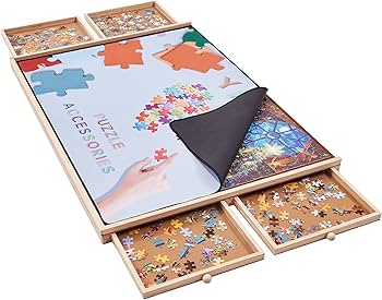 Amazon.co.jp: YISHAN 1000ピース 木製ジグソーパズルボードテーブル