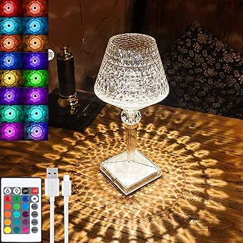 Amazon.co.jp : ELEOPTION クリスタルランプ ナイトライト テーブル
