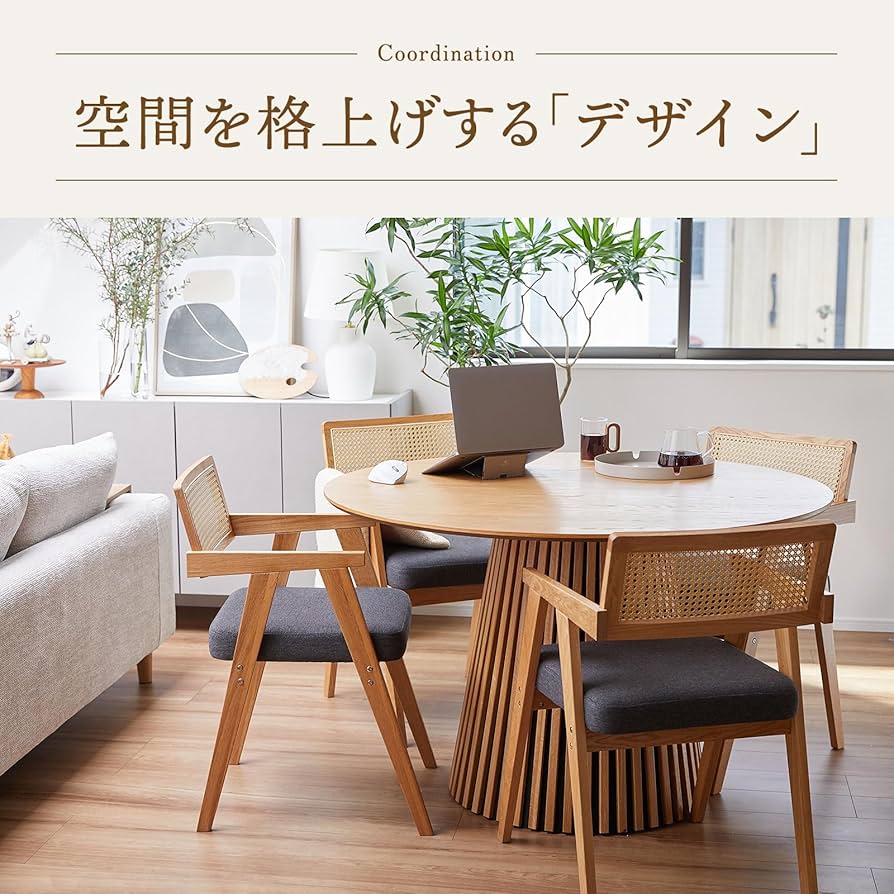 Amazon｜LOWYA ロウヤ 円形テーブル ダイニングテーブル ラウンド 木製