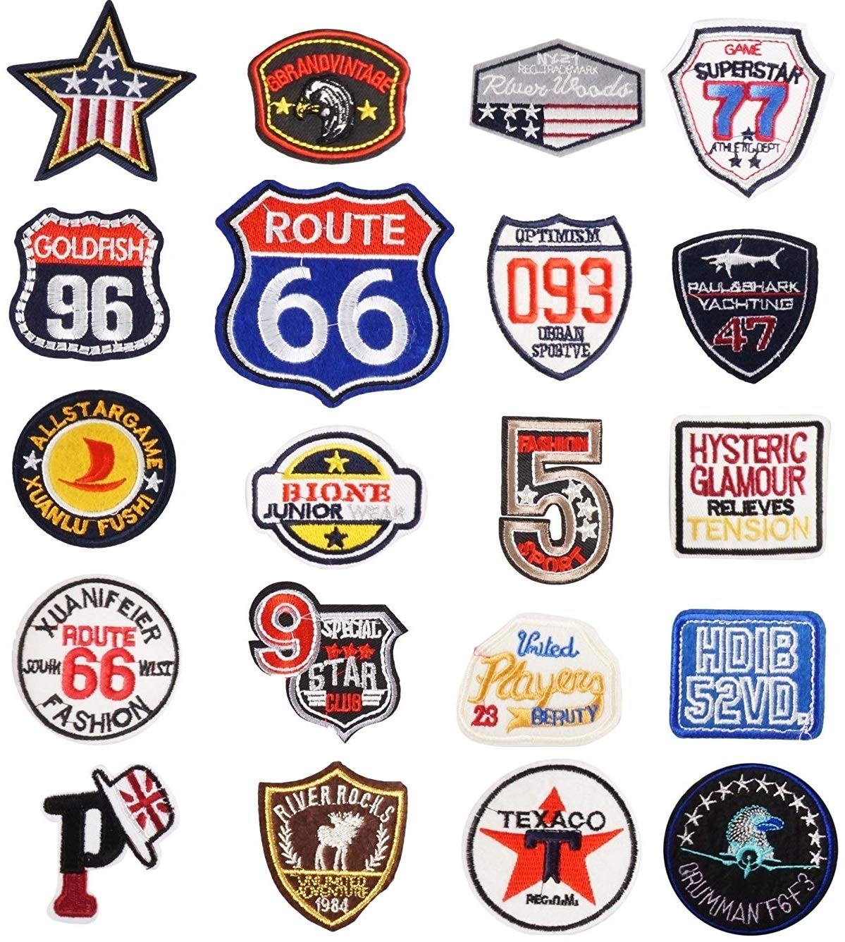 Amazon.co.jp: JINSELF ワッペン 20枚セット アイロン アップリケ