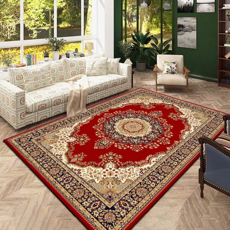 Amazon｜mongdodo ラグマット ペルシャ風 ペルシャ柄 洗える